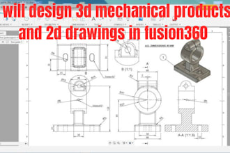 design 3d mechanical products and 2d drawings in fusion360