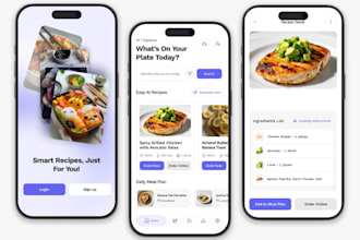 develop ai recipe app, ai cooking assistant app, ai meal plan, restaurant app