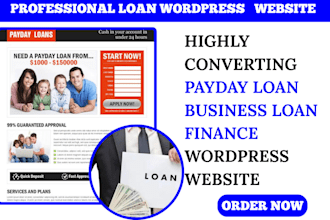 build a professional loan website business, payday loan finance website
