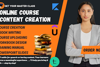 online course content, scriptwriter ppt slides training video course creation