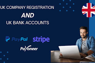 do UK company  registration in uk and UK bank account,wise,payoneer,revolut