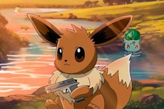do pokemon, fakemon art, illustrate cute or cool pokemon commissions, anime logo
