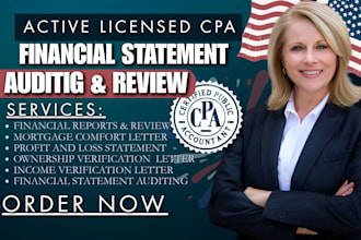 audit and review financial statement sign US CPA letter income verification