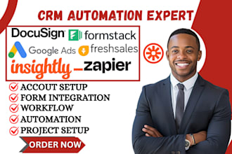 setup insightly freshsales crm google ads zapier formstack docusign integration