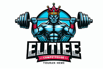 design eye catchy elite fitness mascot logo  in express delivery