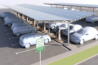 do a 3d car park design, 3d garage design, 3d carpark stall, airplane park