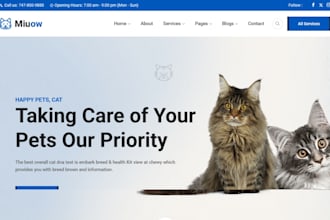 design a stunning pet website or dog training website to grow your pet business