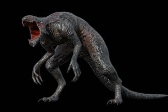 create 3d dinosaur monster,avatar creature model character for games, and prints