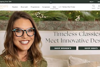 build shopify eyeglasses website for sunglasses, eyewears with lens prescription