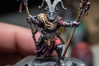 draw warhammer 40k figures with miniature action model