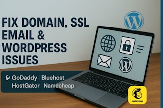 fix wordpress, domain, cpanel ssl and email issues on godaddy hostgator bluehost