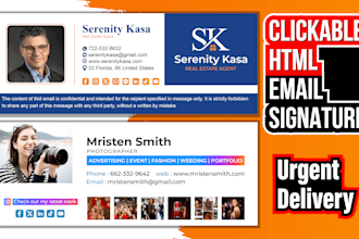 make a clickable HTML email signature for gmail outlook hotmail etc