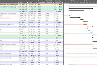 create a professional project schedule in p6 or ms projects