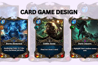 draw card game design tcg card game art board game card template card box design