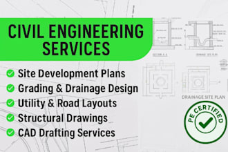 design drainage, grading, utility and roadway plans for your site
