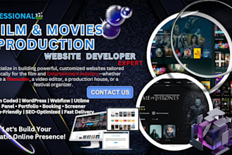 develop film website or film production website for your company, admin panel