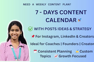 plan 7 days of content with ideas and strategy