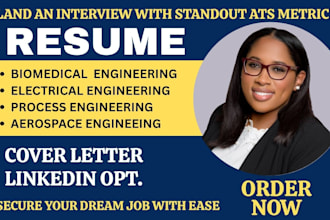 write a resume for engineering, software engineer, biomedical engineer
