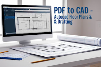 do architectural drawing in autocad or convert PDF to cad