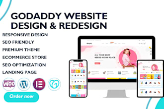 build or fix your godaddy website, online store, setup godaddy domain, hosting