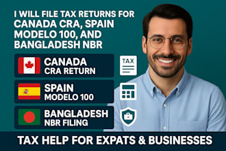 file tax canada cra, spain modelo 100, bangladesh nbr for expat and business