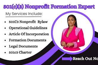 draft 501c3 nonprofit bylaws, articles of incorporation, and charter documents