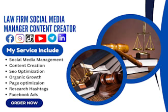 law firm, notary attorney social media marketing manager facebook ads google ads