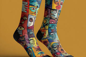 do sublimation all type of unique socks design and patterns