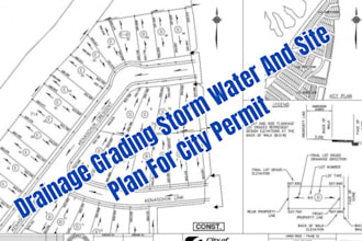 create drainage, grading, storm water, and site plan for city permit
