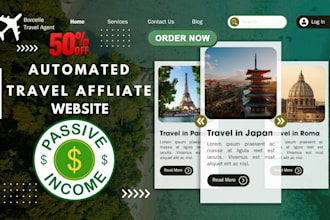 design automated travel affiliate website or blog website for passive income
