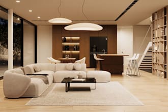 design mockup interior, durable house, add furniture, cgi bedroom apartment, bim