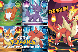 design custom regional fakemon with unique evolutions and lore