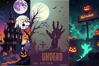 design spooky horror poster halloween party flyer tshirt horror cover design