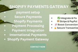 integrate fix shopify payment gateway shopify stripe paypal  secure checkout