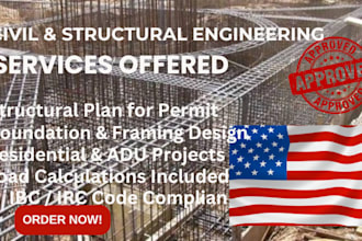 provide structural engineering plans for permit and framing