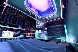 build custom vrchat world, vrc world vr environment, metaverse, 3d environment,