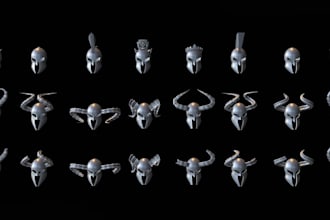 sculpt a 3d realistic face masks, 3d helmet, 3d face model
