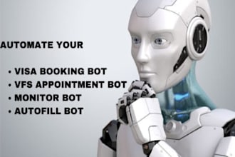 build bls appointment bot,script bls, vfs bot, tls bot, autofill bot,ticket bot