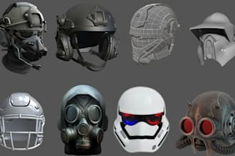 sculpt realistic 3d helmet, 3d mask halloween mask, marvel mask for 3d printing