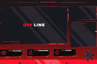 design  animated stream overlays, and custom screens, professional twitch bannar