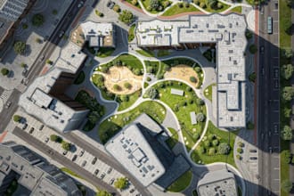 elevate 3d hotel resort, amusement park, outdoor playground,landscape cgi render
