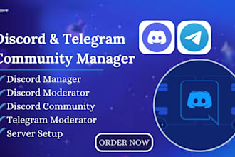 your discord community server manager chat moderator telegram server chatter