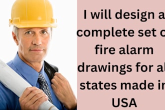 design a complete set of fire alarm drawings for all states made in USA