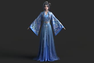 custom 3d avatar model with feature, photorealistic character, fbx to vrm avatar