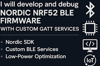 develop and debug  nordic nrf52 ble firmware with  custom gatt service