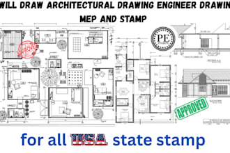 stamp architectural drafting engineering drawing foundation framing carport plan