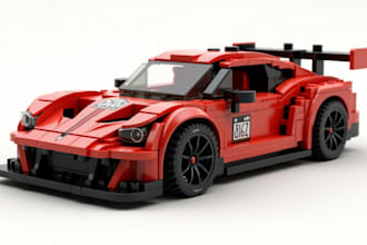 design custom 3d lego car model, race car, lego model assetto corsa car tunings