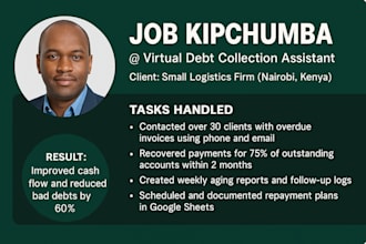 be your professional debt collection virtual assistant