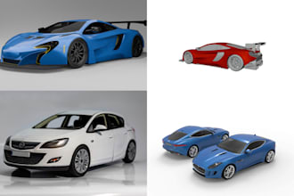 design 3d car model 3d animation 3d render vehicle design low poly car for game