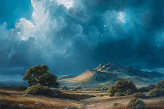 paint landscape in real oil painting